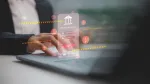 person logging into bank account with red warning signs popping up