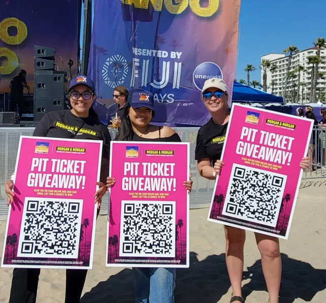 morgan & morgan staff at the wango tango event in huntington beach