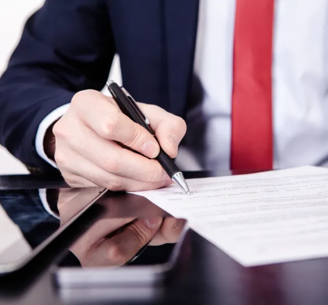 Business conflict, on business meeting manager and employee destroy draft of document