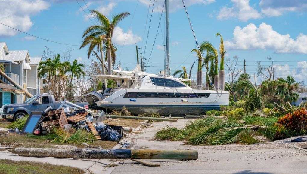 Boat in a hurricane