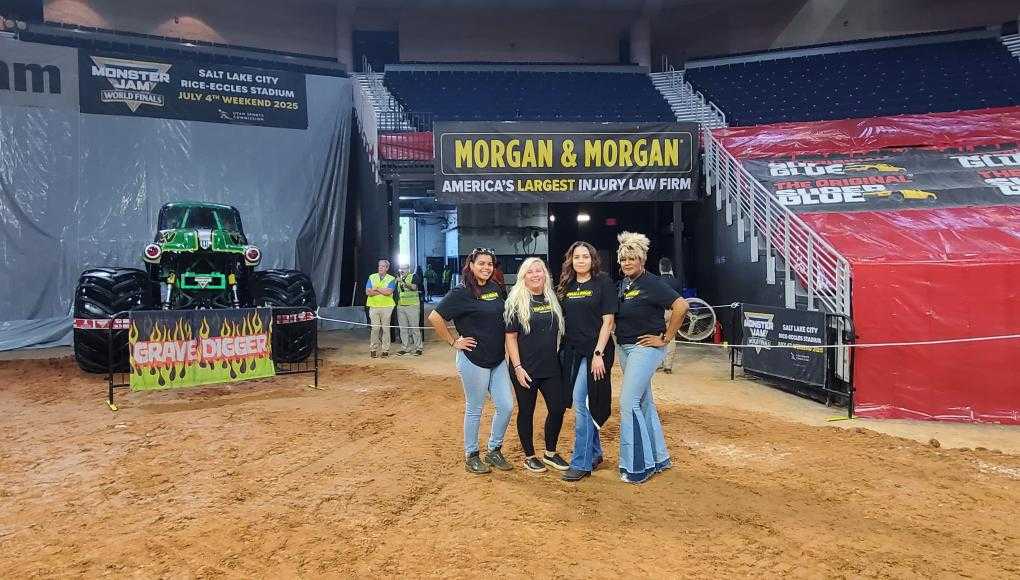 Group of Morgan & Morgan employees at Monster Jam event in Duluth