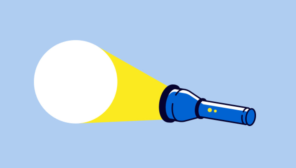 Illustration of a shining flashlight, symbolizing clarity and focus, representing the unique approach of Morgan & Morgan.