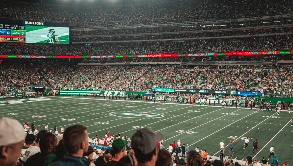 Jets Stadium with Morgan and Morgan Banners