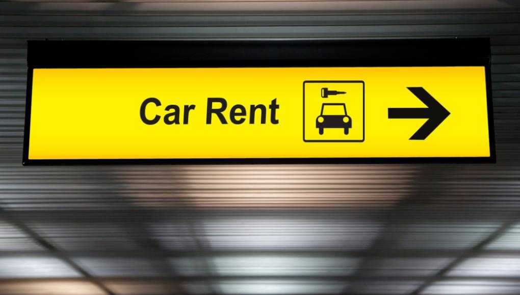 Car rental sign