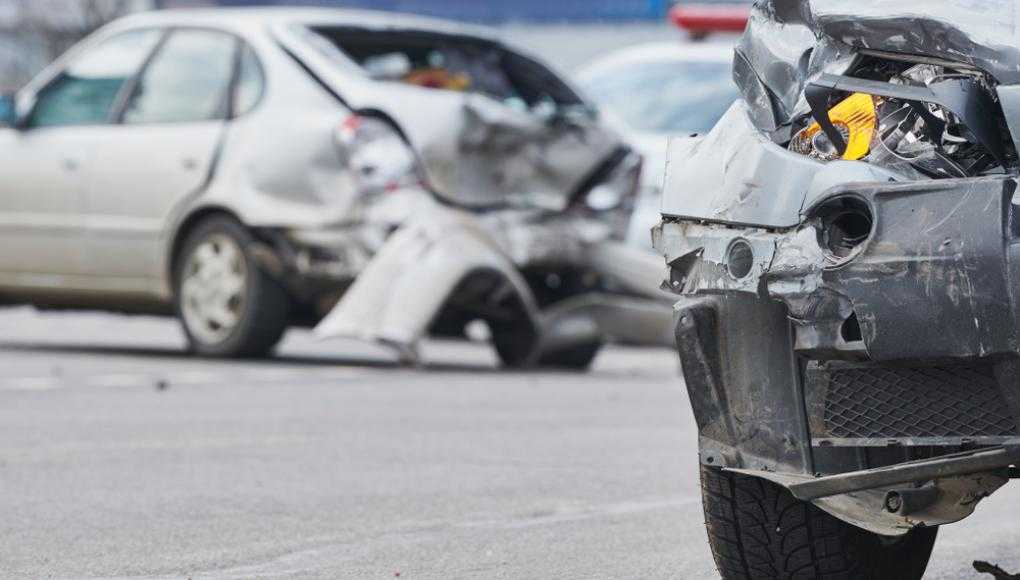 Close up image of a car accident