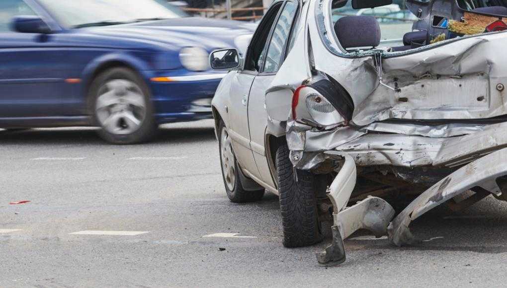 Car that was rear ended on the street