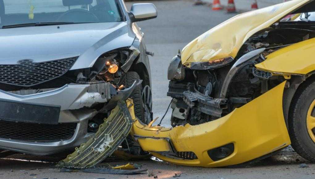 Close up image of a car accident