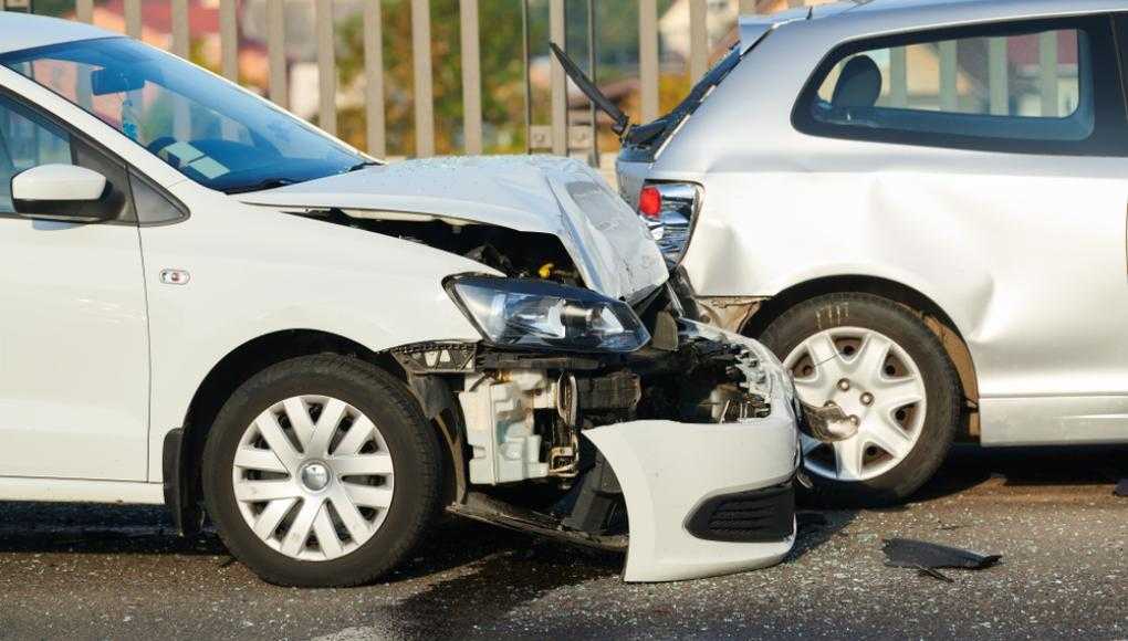 Two cars after an accident 