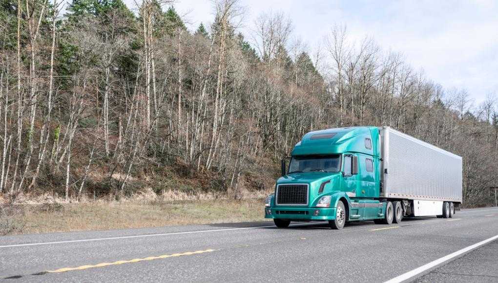 Semi truck on a highway 