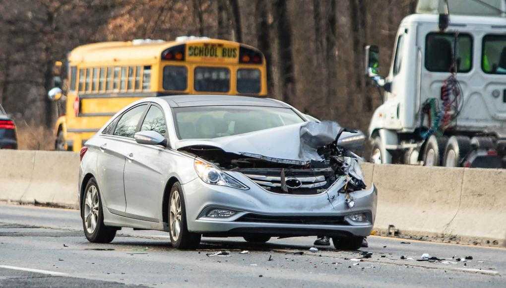 Car accident on the freeway