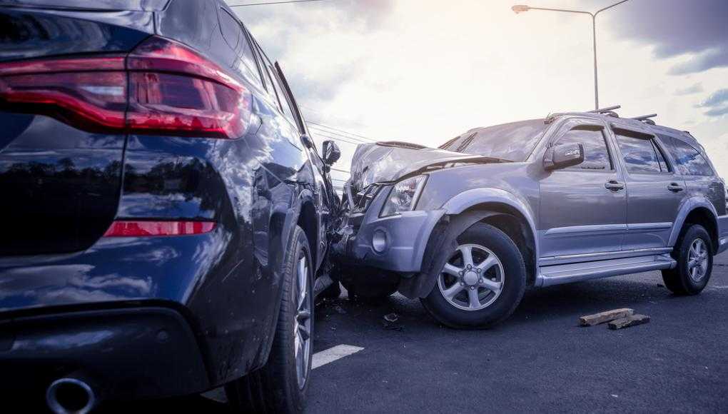 Two-car accident on the road