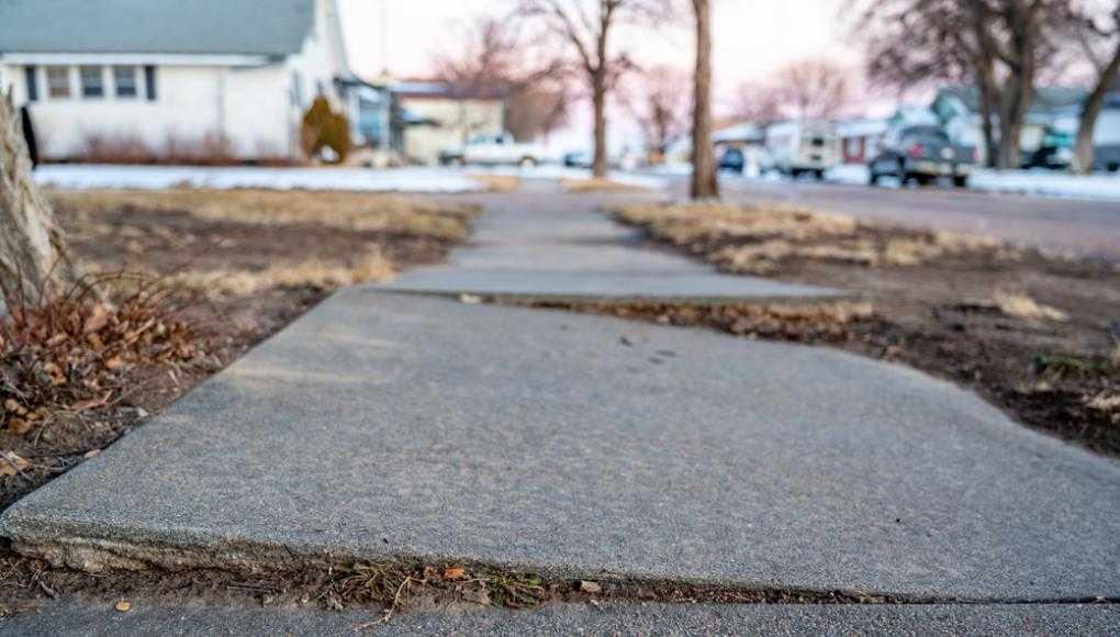 Uneven sidewalk