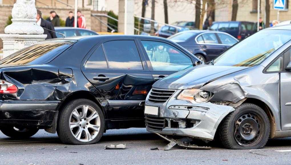 Two cars after an accident 