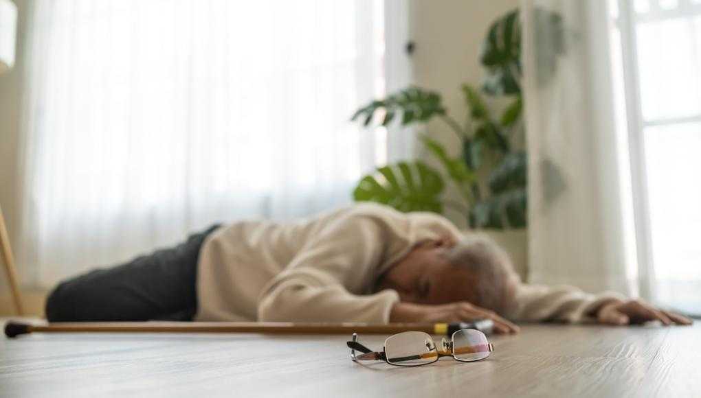 Elderly person fallen on the floor