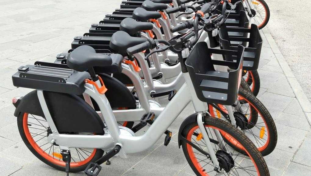 Line of e-bikes