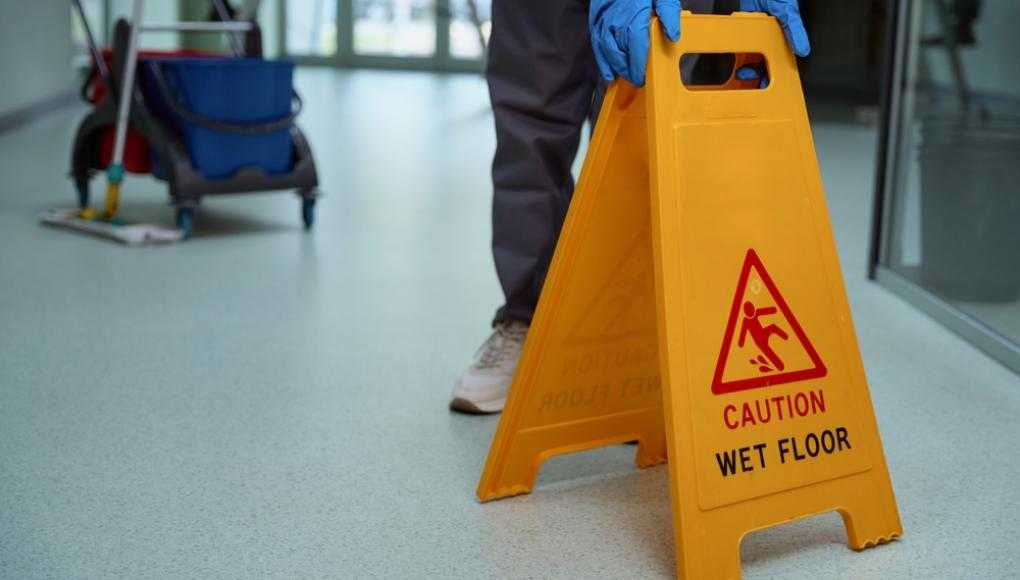 Caution wet floor sign