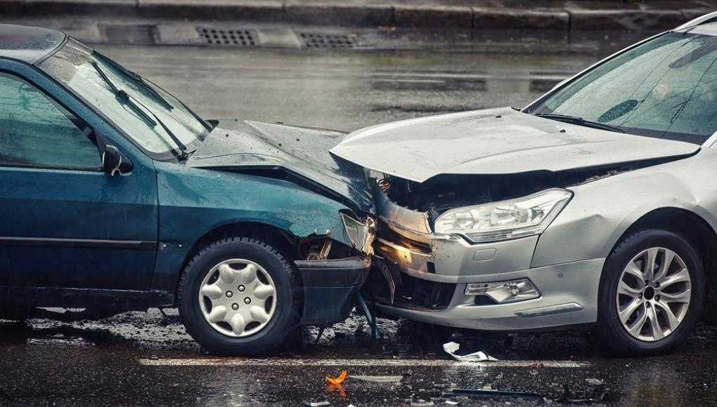 Two cars collided head on