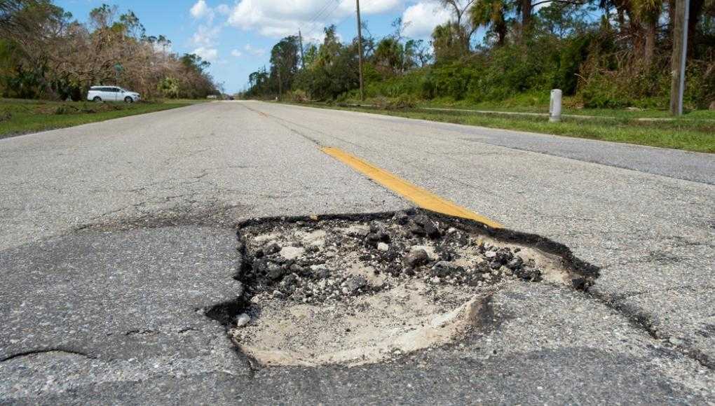 Pothole on the road