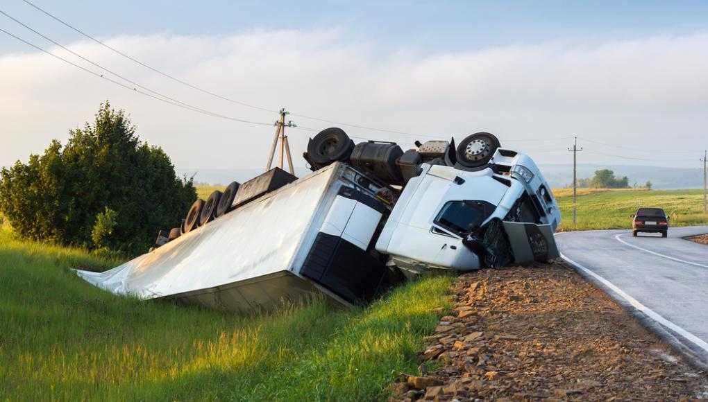 Truck crashed in a ditch