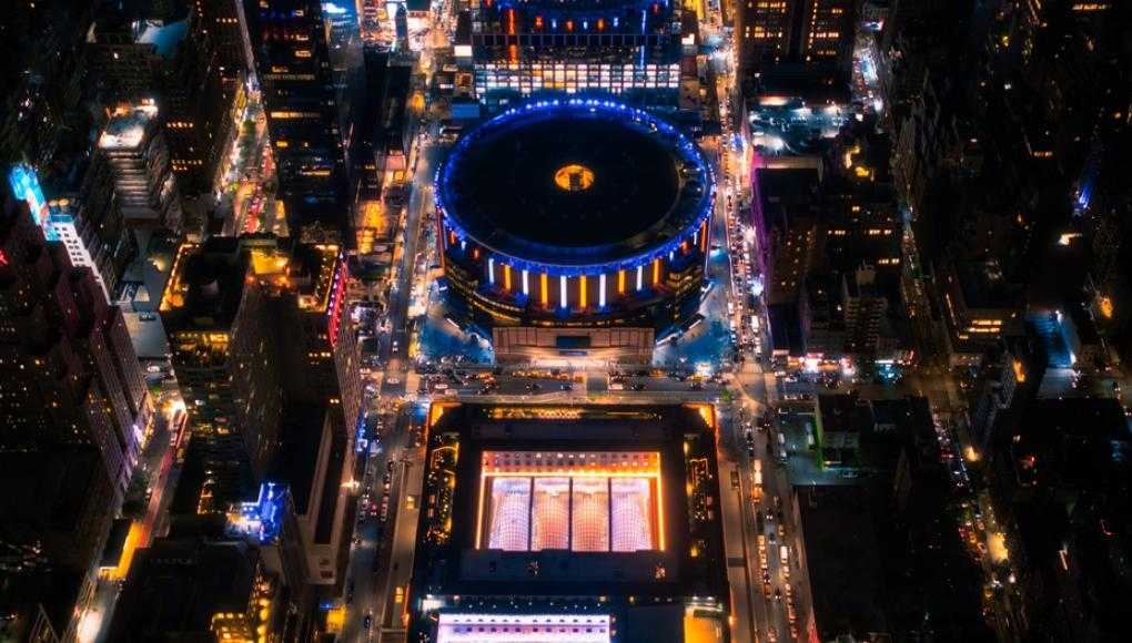 Aerial shot of Madison Square Garden