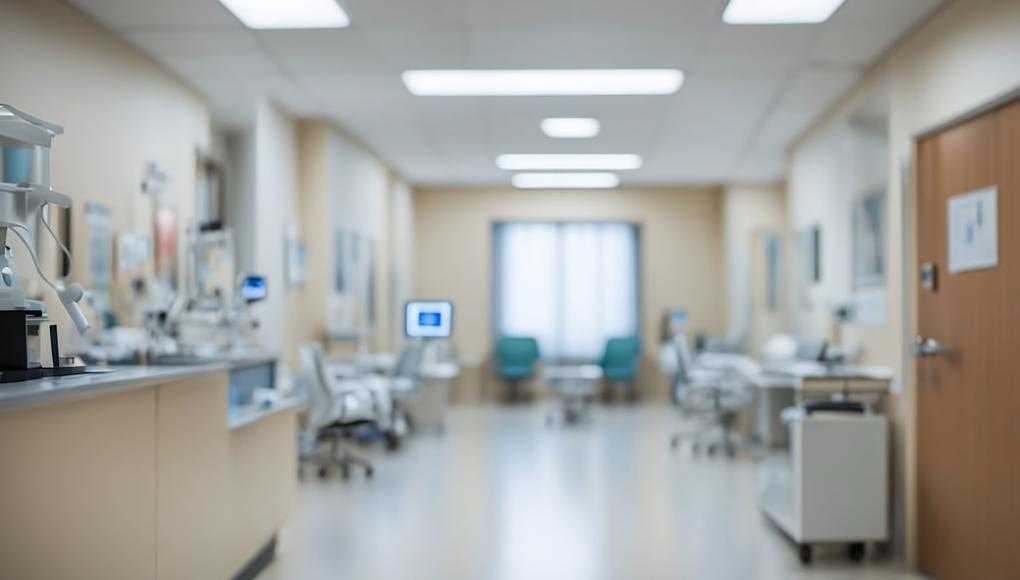 Hospital room filled with equipment