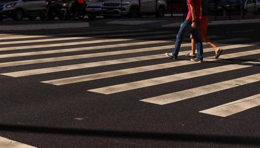 Pedestrians crossing the street