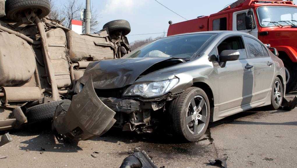 Damaged car after an accident