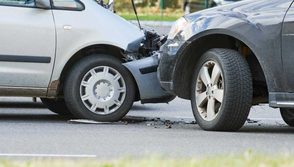 Two damaged cars after an accident