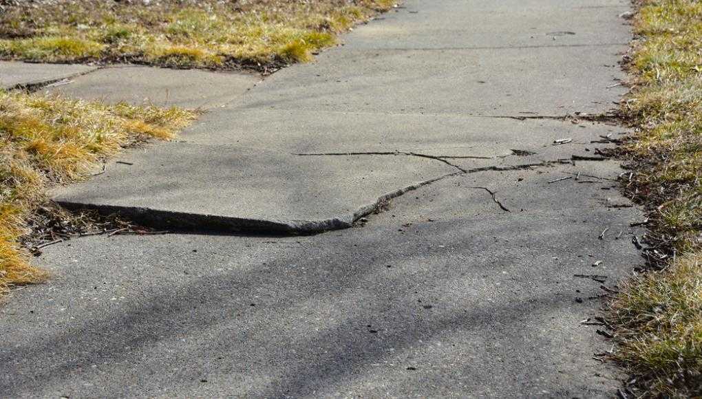 Uneven sidewalk