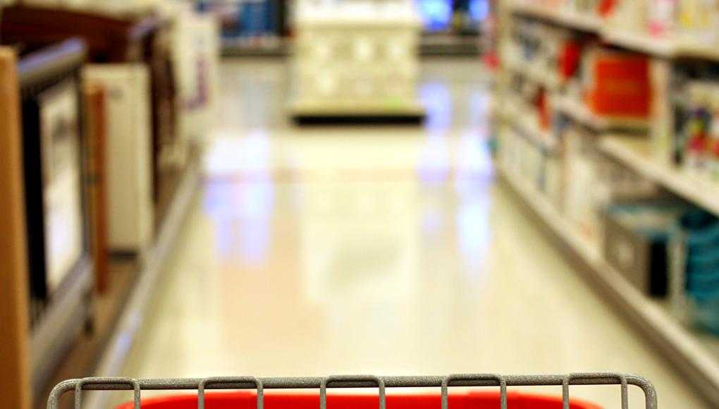 Red shopping cart in target