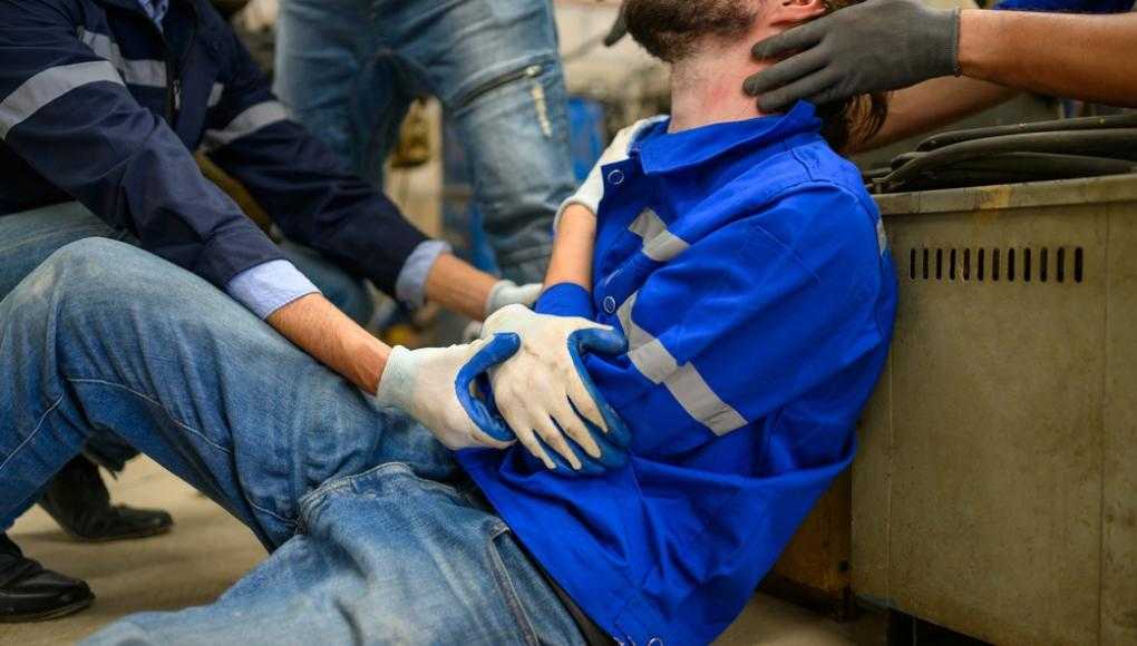 Injured warehouse worker