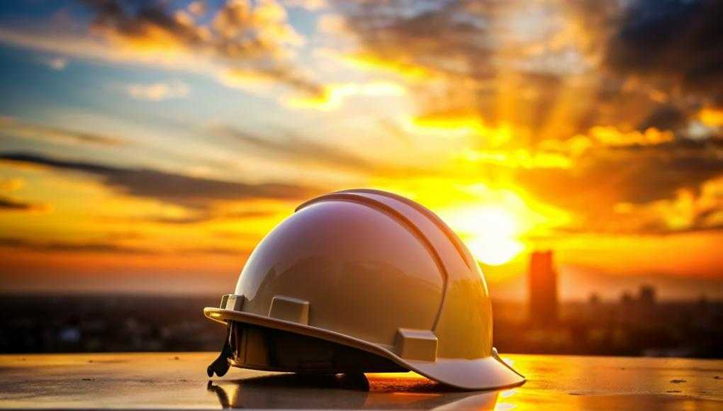 engineer hat with the sunset