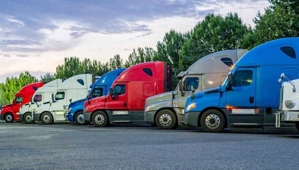 trucks lined up in a row