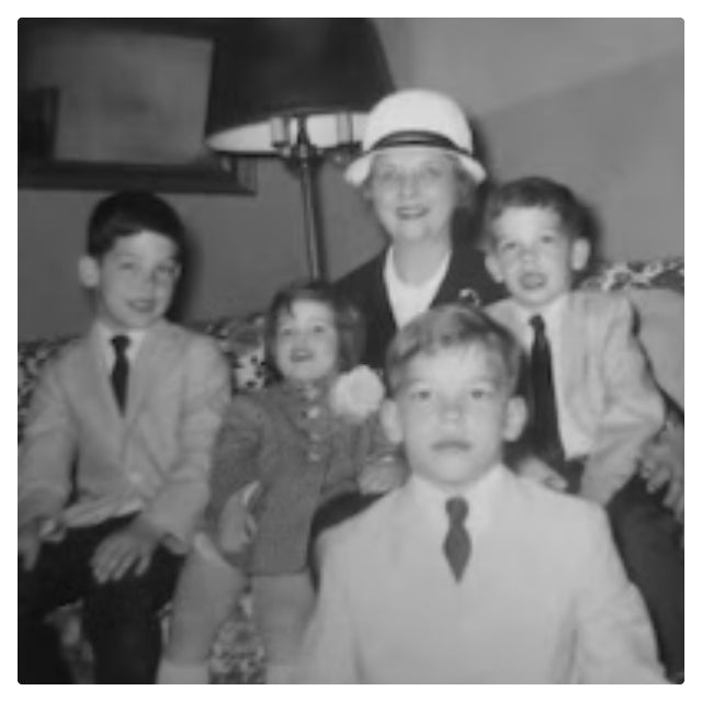 Mike, John, Tim, Mary Pat, and their Aunt Kitten