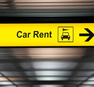 Car rental sign