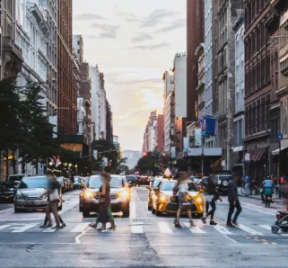 People crossing the street