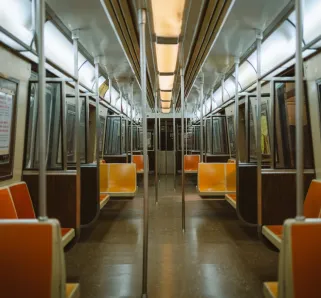 Inside of subway car
