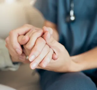 caregiver with eldery woman