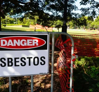 asbestos warning