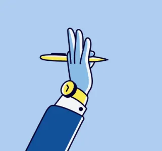 hand holding pen illustration
