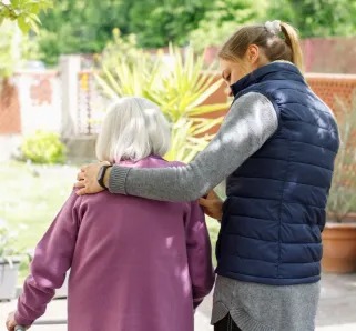 Caregiver with elderly women