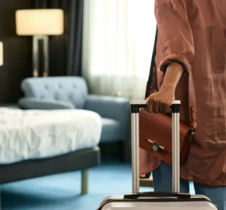 checking into a hotel