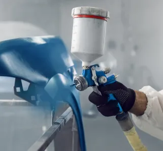 painting a car