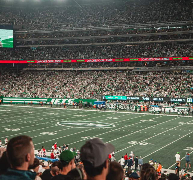 Jets Stadium with Morgan and Morgan Banners