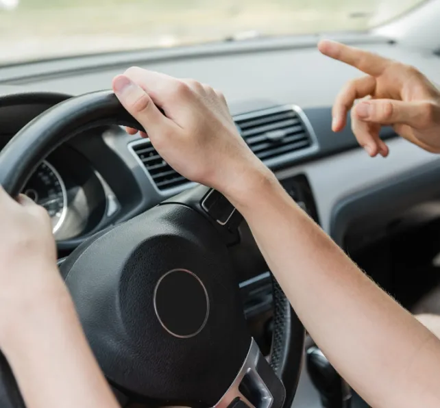 teen driver with parent