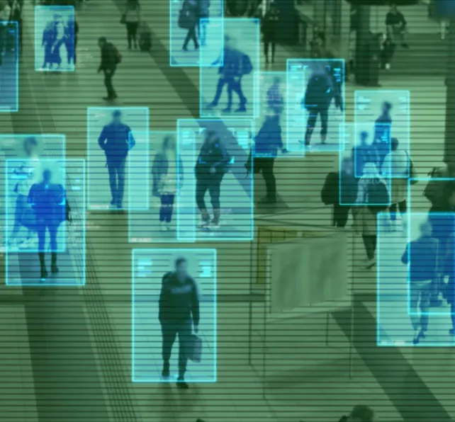 scanning of crowd of people