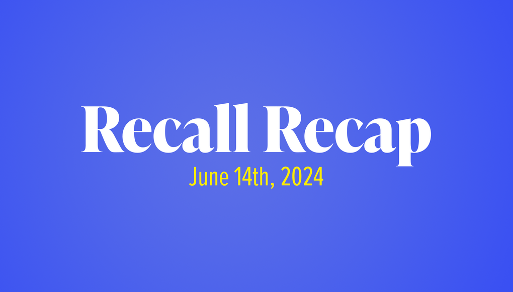 The Week in Recalls: June 14, 2024 - weekly recall blog