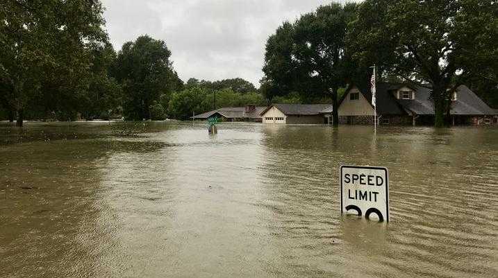 Flooded town