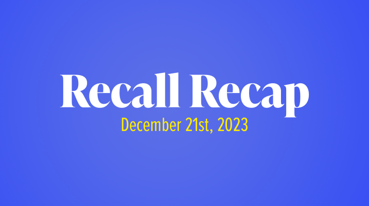 The Week in Recalls: December 21, 2023 - weekly recall blog