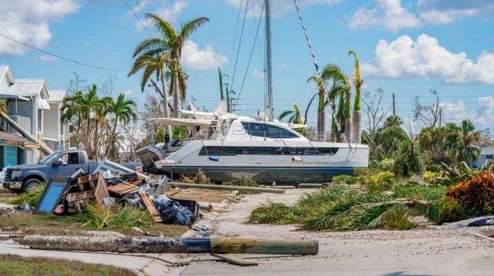 Boat in a hurricane